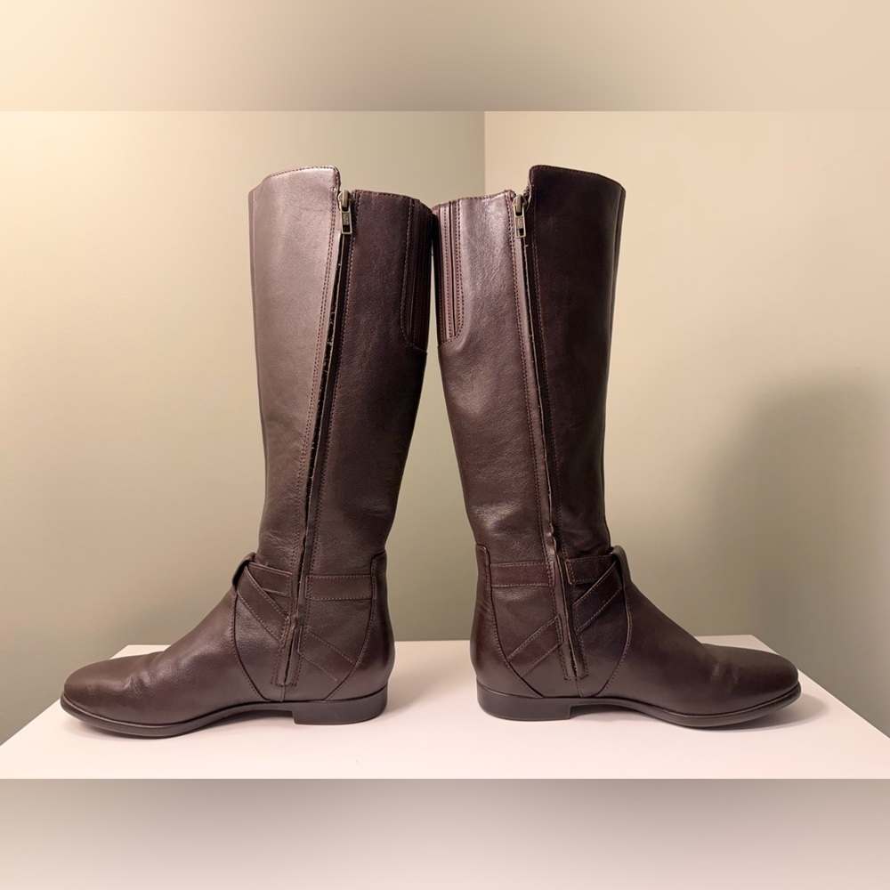 UGG Australia Beryl Leather Brown Riding Boots Size 6 - Picture 4 of 10